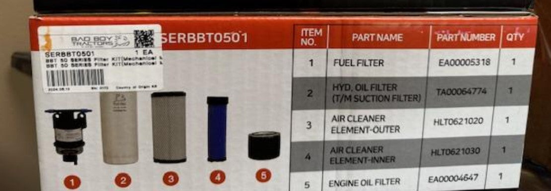 Bad Boy OEM Filter Kit for 50-series Shuttle Shift models| Part #SERBBT0501